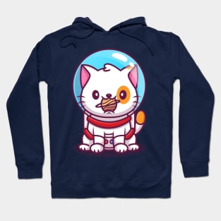 Cute Cat Astronaut With Ball Cartoon Hoodie